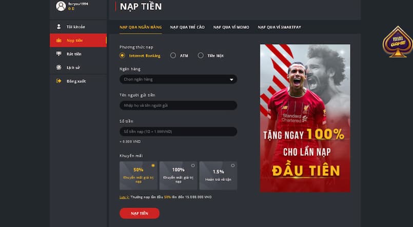 Quy trình nạp/rút tiền của Vnbet rất đơn giản - Vnbet